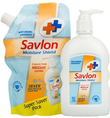 

Savlon Moisture Shield Handwash Combo Set with 185ml Refill(200 ml, Pouch)