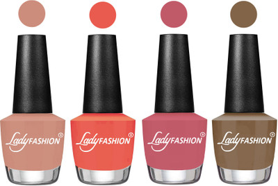 

Lady Fashion Most Alluring High Gloss Effect Matte Nail Polish Combo ( Set of 4 ) Nude , Carrot, Nude Pink, Brown Beige(Pack of 4)