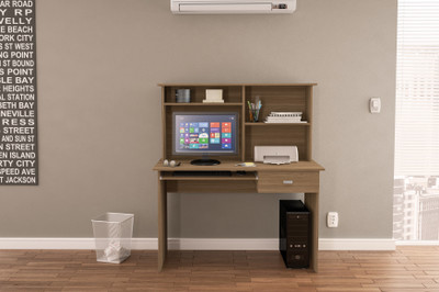 Furn Central Engineered Wood Study Table(Free Standing, Finish Color - Brown)