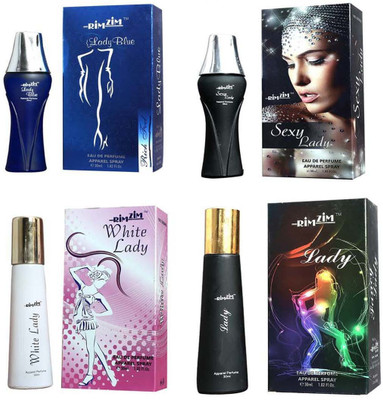 

RimZim Combo of Blue lady, Sexy Lady, White Lady, Fancy Lady Women Eau de Parfum - 120 ml(For Women)