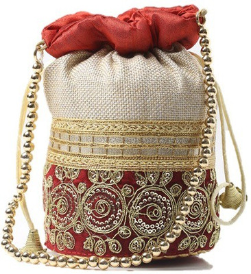 SATIJA Prasiddhi Party Festive Handheld Cocktail Evening Wedding Maroon Colour Potli