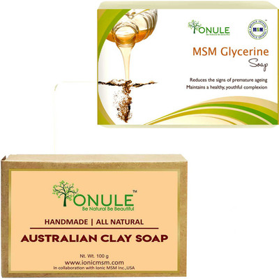 

Ionule MSM Glycerin Soap Australian Clay Soap Combo of 2(200 g, Pack of 2)