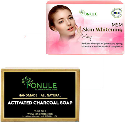 

Ionule MSM Skin Whitening Soap Charcoal Soap Combo of 2(200 g, Pack of 2)