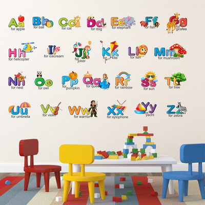 WALLSTICK 120 cm Alphabets Removable Sticker(Pack of 1)