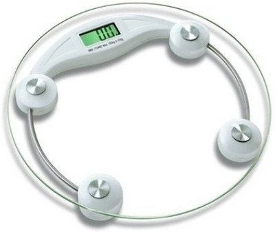 Bluecorp enterprise Personal Weight Machine 8mm Thick Round Transparent Glass Weighing Scale Weighing Scale(Silver, Multicolor)