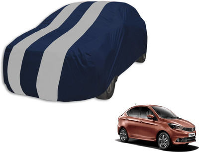 MOCKHE Car Cover For Tata Tigor (Without Mirror Pockets)(Blue, Silver, For 2018 Models)