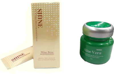 

Miss Boss kb aloe vera foundation and shine Oil Free Illuminator Base Highlighter combo(Set of 2)