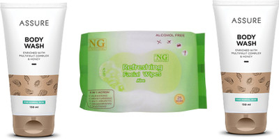 

Assure body wash 150 ml 2 pcs with facial wipes(Set of 3)