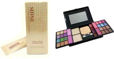 

Miss Boss fashion makeup kit and shine Oil Free Illuminator Base Highlighter combo(Set of 2)