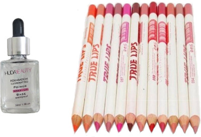 

Miss Boss hb foundation primer 30ml and Mn Truelips lipliner pencils - set of 12 (multicolor) combo(Set of 2)