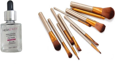 

Miss Boss hb foundation primer 30ml and nk golden 12 brushes combo(Set of 2)