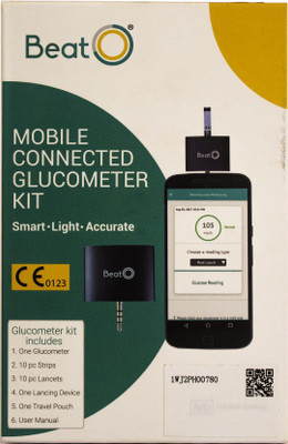 

BeatO Glucometer Kit with 10 Test Strips Glucometer(Grey)