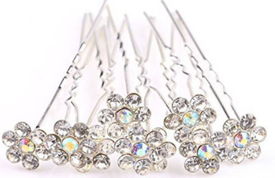 

Samridhi DC Top trending Crystal Rhinestone Juda Hair Pins For Bun Decoration, Hair Style Use For Women And Girls Hair Pin(White, Gold)