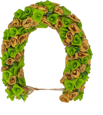 

MORGES Bridal Hair Gajra Accessories For Wedding Wear Use, Pack Of 1 Hair Accessory Set(Green)