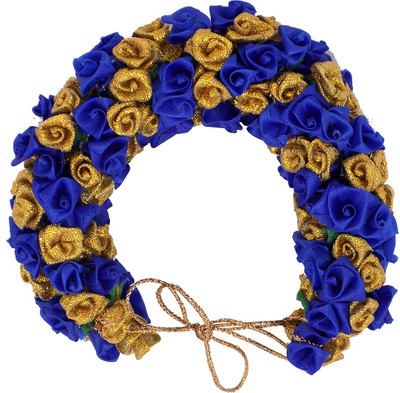 

MORGES Rose Flower Gajra Hair Accessories For Women And Girls Wedding Use, Blue, Pack Of 1 Hair Accessory Set(Blue)