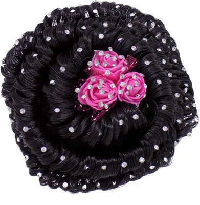 

Majik Bride Bun Juda Rubber Free Size Black Wigs Extension For Party Wear Hair Extension