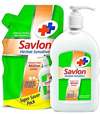 

Savlon Herbal Sensitive Handwash Combo Set with 185ml Refill(200 ml, Pouch)
