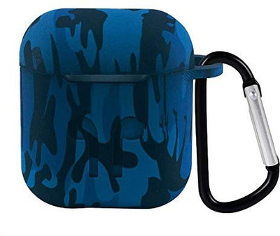 J Silicone Press and Release Headphone Case For Apple Airpods 1st Generation, Apple Airpods 2nd Generation(Full Blue)