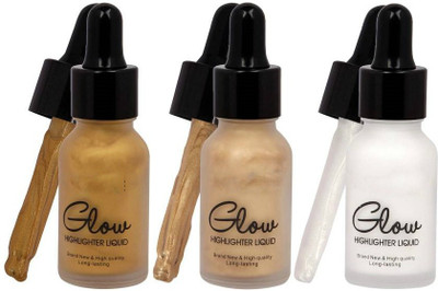 

INWISH Illuminator waterproof 3D Makeup 3 color Liquid Highlighter Contour Glow Shimmer Shiny Bronzer Long Lasting Highlighter(set of 3 colors)