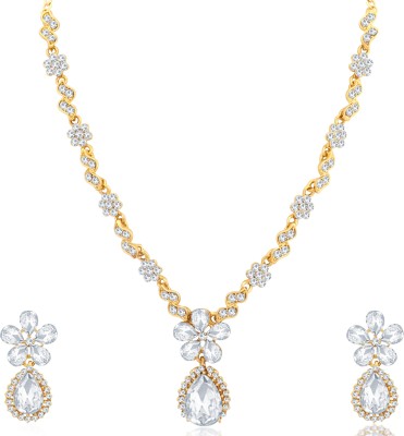 Sukkhi Alloy Gold-plated White Jewellery Set(Pack of 1)