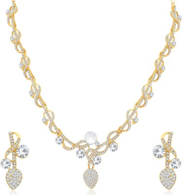 Sukkhi Alloy Gold-plated White Jewellery Set(Pack of 1)