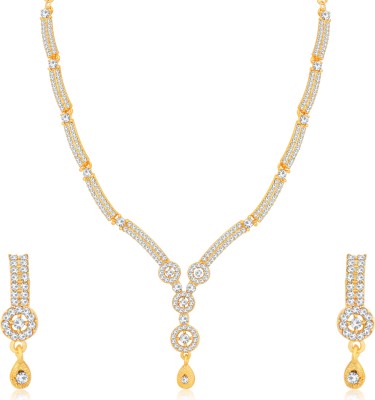 Sukkhi Alloy Gold-plated White, Gold Jewellery Set(Pack of 1)