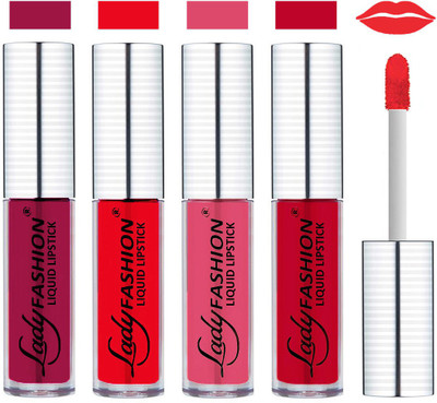 

Lady Fashion College Girls Sensational Matte Kiss Proof Liquid Lipstick(Mistry Vale, Coffeine Kiss,Vieux Lusture, Violet)