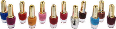 

One Personal Care 12 Nail Color Crushes | BEV-D Series Brown, Blue, Transparent, Pink, Orange, Violet, Yellow, Red