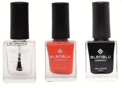 

Elenblu Mirror Glaze Top - Top Coats Nail Polish & Set of 2 Matte Nail Polish - Brickola & Black Shadow (9.9ml Each) Matte Nail Polish(Pack of 3)