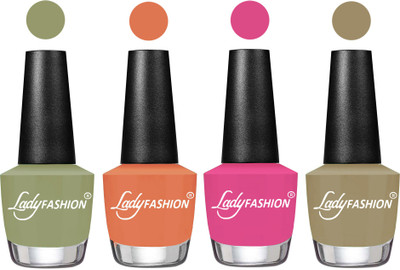 

Lady Fashion Most Alluring High Gloss Effect Matte Nail Polish Combo ( Set of 4 ) Magic Nude , Flirty Nude, Magenta, Nude Flair(Pack of 4)