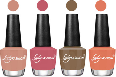 

Lady Fashion Most Alluring High Gloss Effect Matte Nail Polish Combo ( Set of 4 ) Nude , Nude Pink, Brown Beige, Coral(Pack of 4)