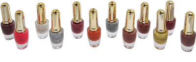 

One Personal Care 12 Nail Color Crushes | BEV-A Series Brown, Orange, Red, Ivory, Silver, Gray, Brown, Gold