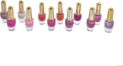 

One Personal Care 12 Nail Color Crushes | BEV-I Series Pink, Violet, Burgundy, Purple, Peach, Orange, Ivory(Pack of 12)