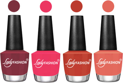 

Lady Fashion Most Alluring High Gloss Effect Matte Nail Polish Combo ( Set of 4 ) Mauve, Sweet Pink, Light Copper, Peach(Pack of 4)
