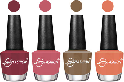 

Lady Fashion Most Alluring High Gloss Effect Matte Nail Polish Combo ( Set of 4 ) Mauve, Nude Pink, Brown Beige, Coral(Pack of 4)