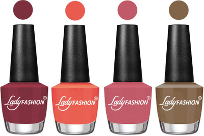 

Lady Fashion Most Alluring High Gloss Effect Matte Nail Polish Combo ( Set of 4 ) Mauve, Carrot, Nude Pink, Brown Beige(Pack of 4)