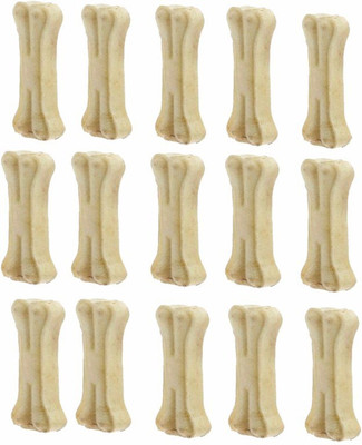 

SAWAY Raw Hide Press Bone (3" Inch-15Piece) Beef Dog Chew(540 g, Pack of 15)