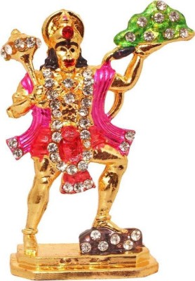 9facts Lord Hanumaa Statue Car Dashboard Idol Spiritual Vastu Pooja Figurine Sculpture / Designer Stone Studded Puja Religious Idol Decorative Showpiece Decorative Showpiece  -  5 cm(Plastic, Gold)