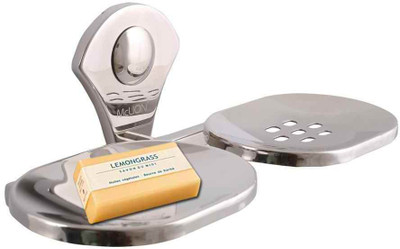 

McLION Soap Dish-Suction, Soap Box, Soap Tray, Double Soap Dish, Round Soap Dish, Bathroom Soap Holder(Silver)