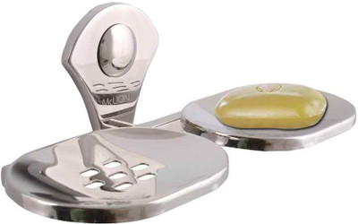 

McLION Wall Mounted Double Soap Dish, Double Round Soap Dish, Bathroom Soap Holder(Glossy Finish, Grade 202 Stainless Steel)