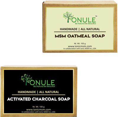 Ionule Oatmeal Soap Charcoal Soap Combo of 2(200 g, Pack of 2)