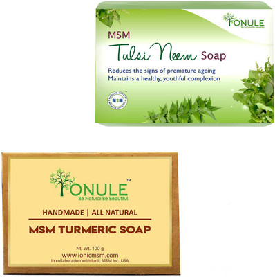

Ionule MSM Tulsi Neem Soap Turmeric Soap Combo of 2(200 g, Pack of 2)