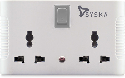 Syska 4 Way Power Plug 4  Socket Extension Boards  (Grey, White)