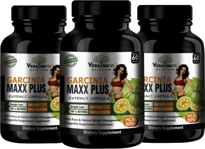 VEDA MAXX Garcinia Maxx Plus Extract Capsules for Fast Weight Loss (Veg, 800Mg Pack of 3)(3 x 20 No)