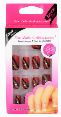 

Ear Lobe & Accessories Stone Fancy Designer Full Covrage 12pcs Nails multi(Pack of 12)