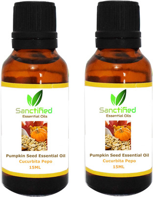 

SANCTIFIED Pumpkin seed essential oil 100% pure natural undilute oil for unisex (pack of 2) 15ml each(15 ml)