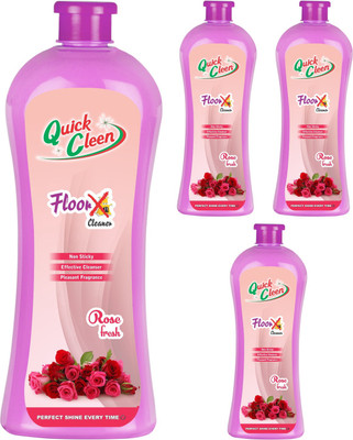 

Quick Cleen FLOORX CLEANER pleasant fragrance 4 pc pack Rose(4 L, Pack of 4)