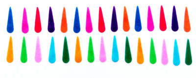 

SJ COLLECTION Colourful 30 Tilak Size (H 1.8 cm x W 5 mm) Forehead Multicolor Bindis(Fancy Design Bindi)