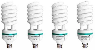 skybright 65 W Basic Spiral B22 CFL Bulb(White, Pack of 4)