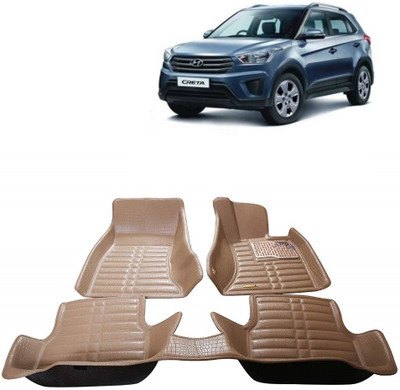 AUTOGARH Plastic 5D Mat For  Hyundai Creta(Beige)